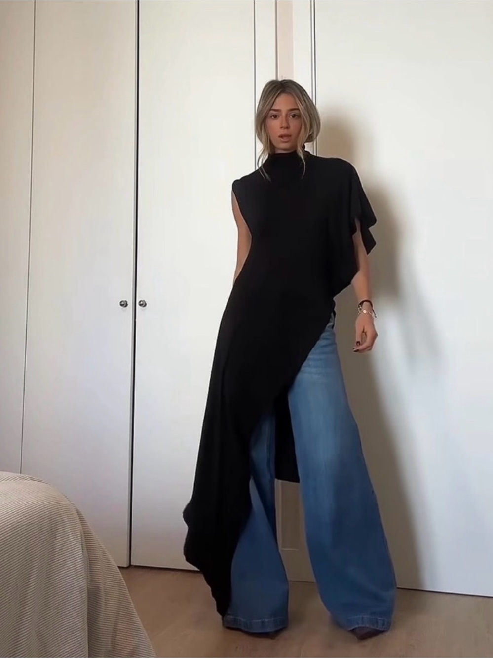 ZARA NWT Draped Asymmetric Top